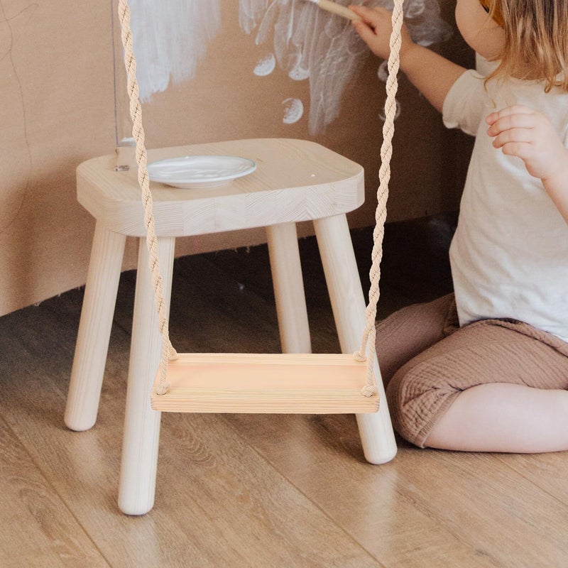 Newborn Wooden Swing Photo Prop Chair Rustic Photography Studio Decor - Image 4