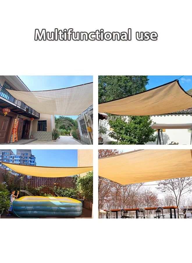 Generic - Sun Shade Sail Curved Commercial Outdoor Shade Cloth Sand Rectangle Heavy Duty Permeable Backyard Shade Cloth for Patio Garden Sandbox - Image 1