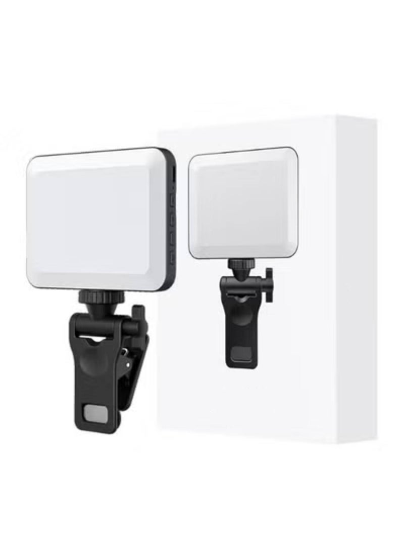 High-power 80 - LED Rechargeable Selfie Light with Front & Back Clips, 3 Light Modes and 10 Brightness Levels, Ideal for Makeup, Selfies, Vlogs, Video Conferences on Smartphones, Tablets, Laptops 40 White LED, 40 Warm White LED(XJ-71)  - Image 1
