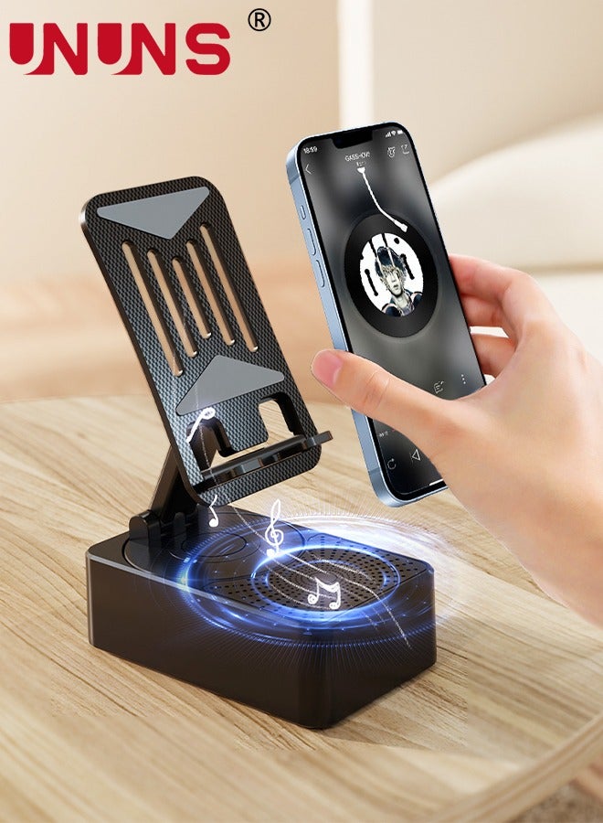 UNUNS Bluetooth Speakers With Cell Phone Stand,Wireless Speaker,Wireless Speaker,Portable With Phone Stand,HD Surround Sound,Anti-Slip Phone Holder  - Image 1