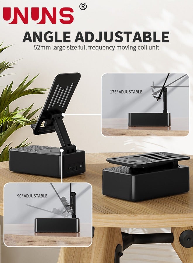UNUNS Bluetooth Speakers With Cell Phone Stand,Wireless Speaker,Wireless Speaker,Portable With Phone Stand,HD Surround Sound,Anti-Slip Phone Holder  - Image 3