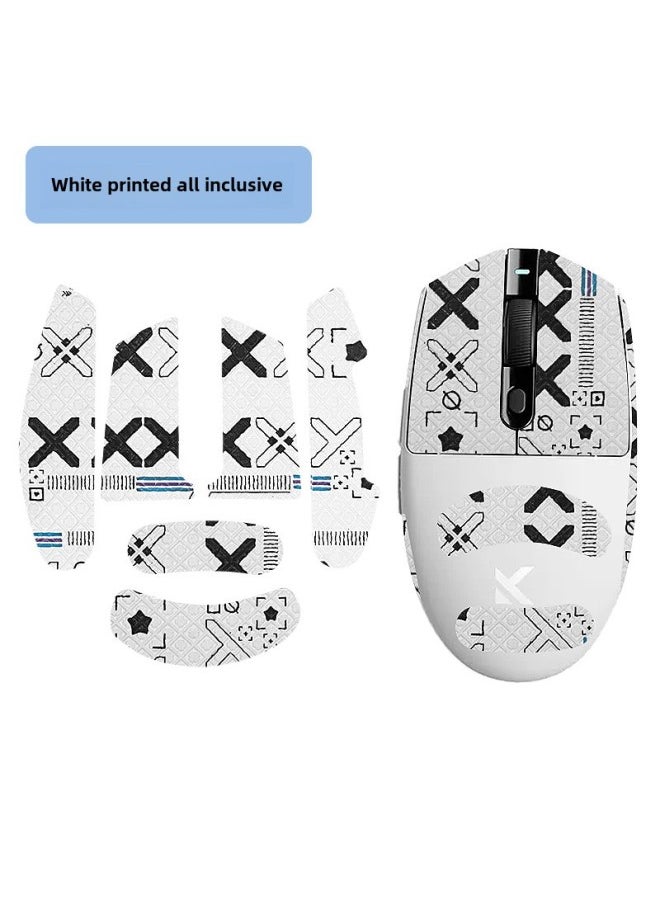 Generic - For Mai From G3 Mouse Anti-slip Stickers G3Pro Stickers Max Sweat-absorbent Stickers Ultra Anti-slip Stickers Special Full Package-Color: One White Printed Mouse Sticker - Image 1