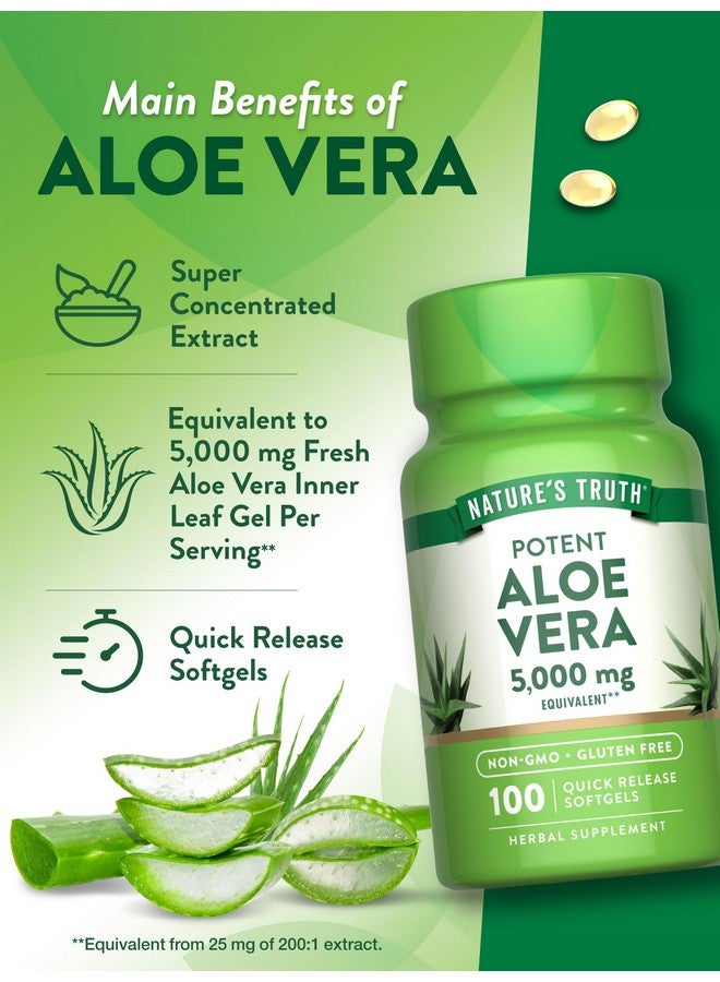 Nature's Truth كبسولات الصبار من ناتشرز تروث | 5000 ملغ | 100 حبة | مكمل غير معدل وراثيًا وخالي من الغلوتين - Image 5
