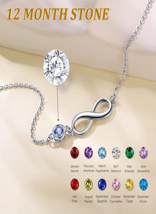 Suplight Womens Anklet Summer Beach Jewelry Green Emerald May Birthstone Infinity Anklet for Women Sterling Silver - Image 5