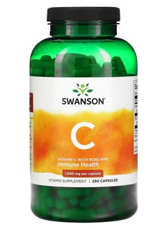 SWANSON Vitamin C with Rose Hips, 1,000 mg, 250 Capsules 