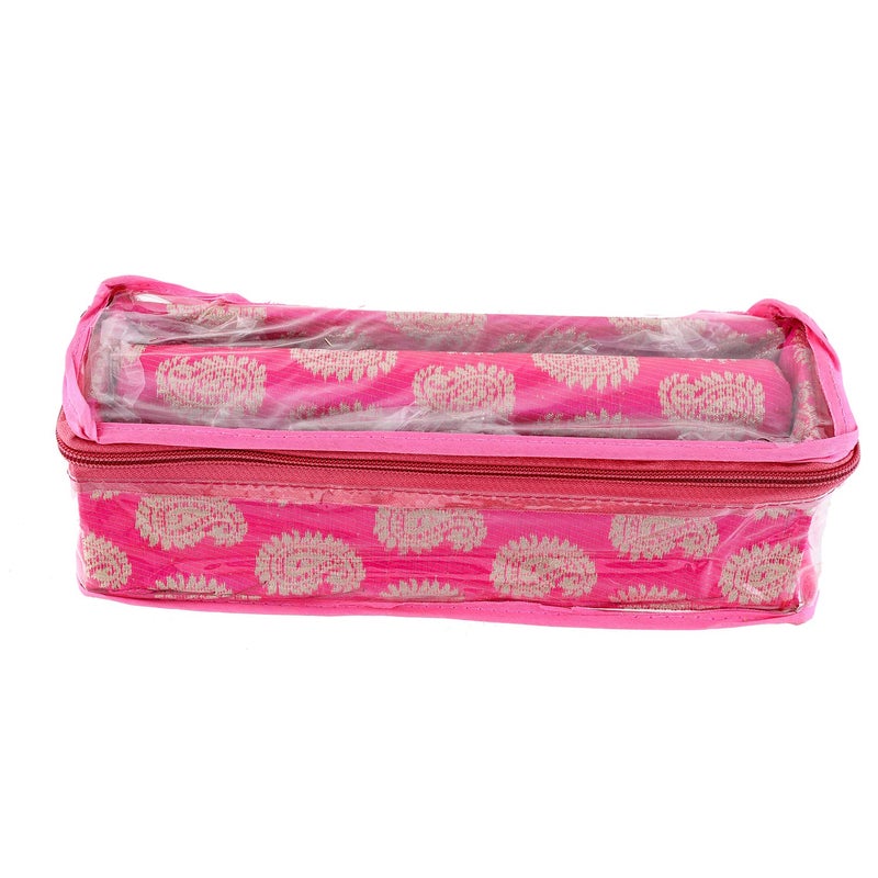 Kuber Industries Kuber Industries Carry Design Brocade Hardboard 2 Pieces One Rod Bangle Box (Pink) -CTKTC38787, Standard  - Image 2