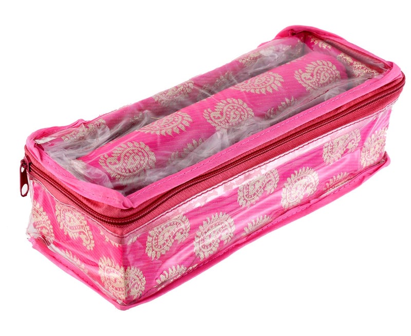 Kuber Industries Kuber Industries Carry Design Brocade Hardboard 2 Pieces One Rod Bangle Box (Pink) -CTKTC38787, Standard  - Image 3