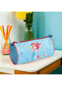 Kuber Industries Kuber Industries Round Pencil Pouch | Disney Mermaid Pencil Pouch | Multi-Purpose Travel Pouch | Travel Organizer | Stationary Holder | Pencil Utility School Pouches | Geometry Box | Green  - Image 2