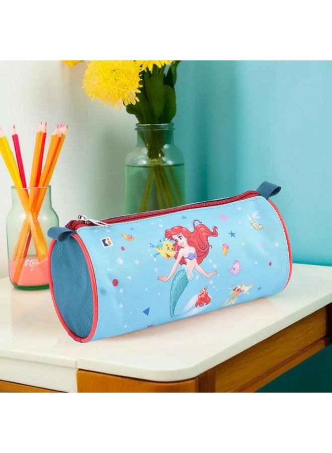 Kuber Industries Kuber Industries Round Pencil Pouch | Disney Mermaid Pencil Pouch | Multi-Purpose Travel Pouch | Travel Organizer | Stationary Holder | Pencil Utility School Pouches | Geometry Box | Green  - Image 2