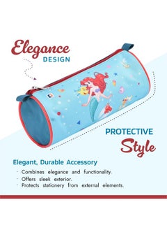 Kuber Industries Kuber Industries Round Pencil Pouch | Disney Mermaid Pencil Pouch | Multi-Purpose Travel Pouch | Travel Organizer | Stationary Holder | Pencil Utility School Pouches | Geometry Box | Green  - Image 4