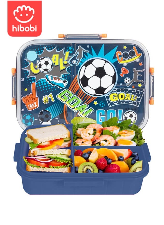 hibobi Kids Lunch Box Stainless Steel Bento Box - Football Fever  - Image 1