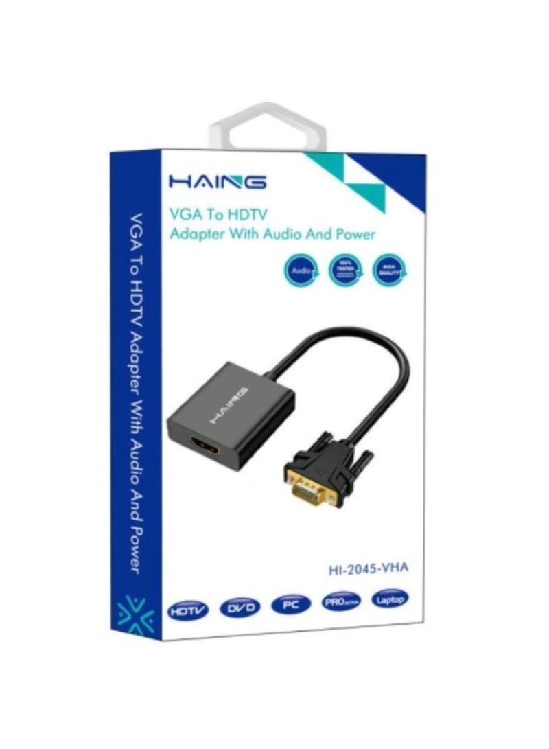 Haing VGA To HDMI Adapter With Audio And Power