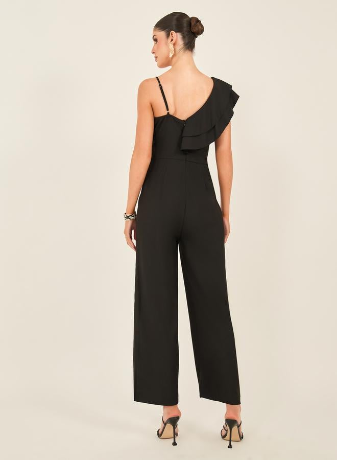 Styli Wide Leg Ruffled Detail Jumpsuit  - Image 4