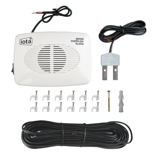 iota H-1 Water Tank Alarm Kit - Overflow Control Bell, Cell Powered, Human Voice Includes Water Alarm, Sensor, 40 Feet Wire, Wire Clips, Gitti & Screws - Made in India - Image 1