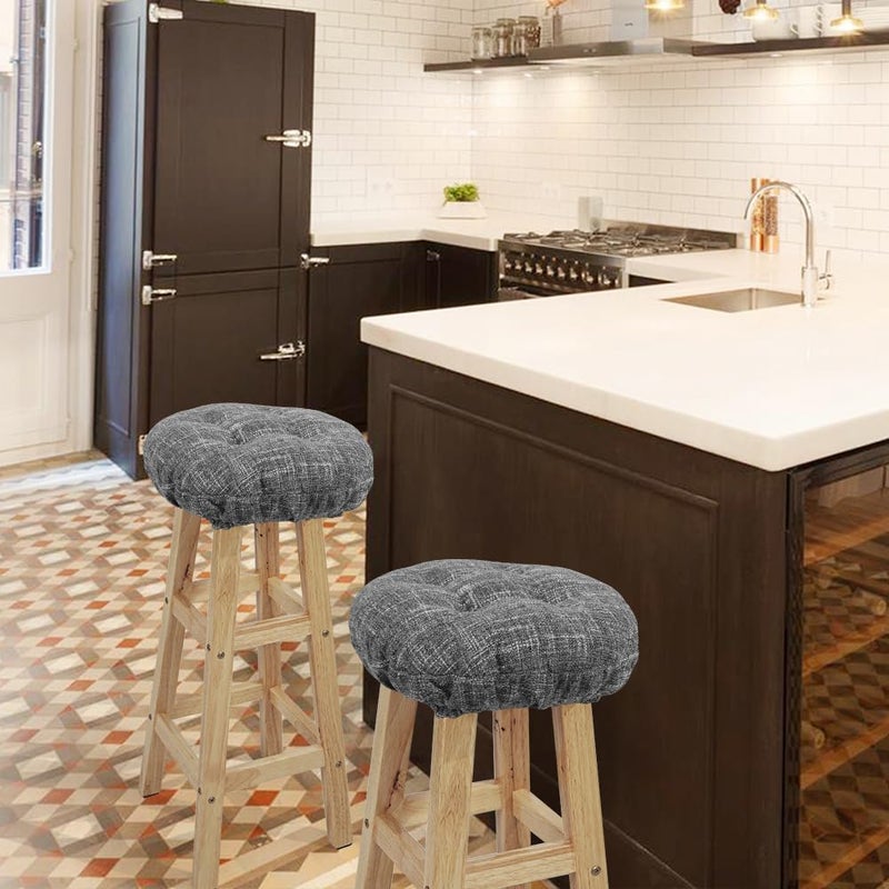 SINOSSO Modern Bar Stool Cushion Dia.13, Fashion Interweaving Design Anti-Skid Silicone Round Stool Seat Cushion Cover Padded (Light Gray, M,1) - Image 4