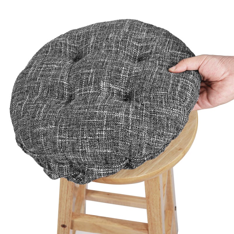 SINOSSO Modern Bar Stool Cushion Dia.13, Fashion Interweaving Design Anti-Skid Silicone Round Stool Seat Cushion Cover Padded (Light Gray, M,1) - Image 1
