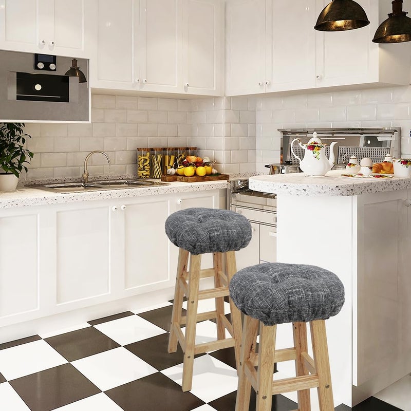 SINOSSO Modern Bar Stool Cushion Dia.13, Fashion Interweaving Design Anti-Skid Silicone Round Stool Seat Cushion Cover Padded (Light Gray, M,1) - Image 5