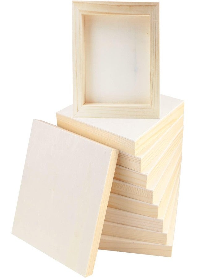 FSWCCK 10 Pack 6 x 6 inch Wood Panel Boards, Unfinished Wood Canvas Panels for Crafts, Painting Canvas, DIY Art Projects, Pouring, Arts Use with Oils, Acrylics - Image 1