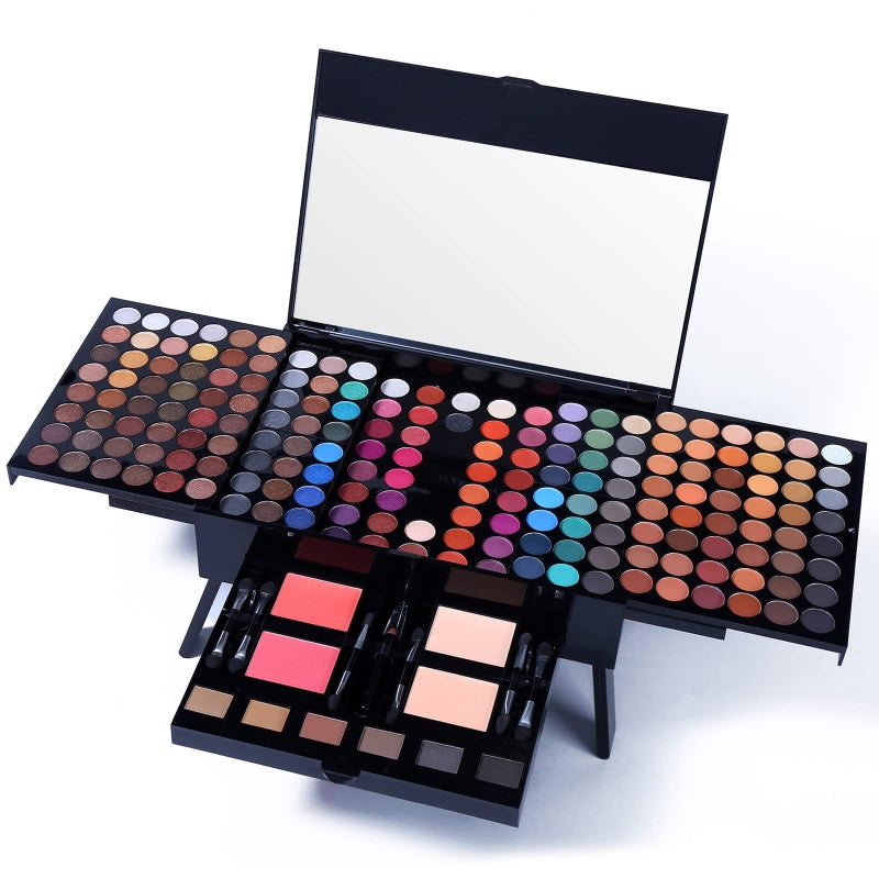 Ucanbe Professional Makeup Kit for Women with Mirror All In One Makeup Gift Set for Teens 180 Color Eyeshadow Palette 2 Blush 2 Powder 1 Eyeliner 4 Eyebrow Make Up Sets Matte Shimmer Mixing Pallet Eye Shadow - Image 4