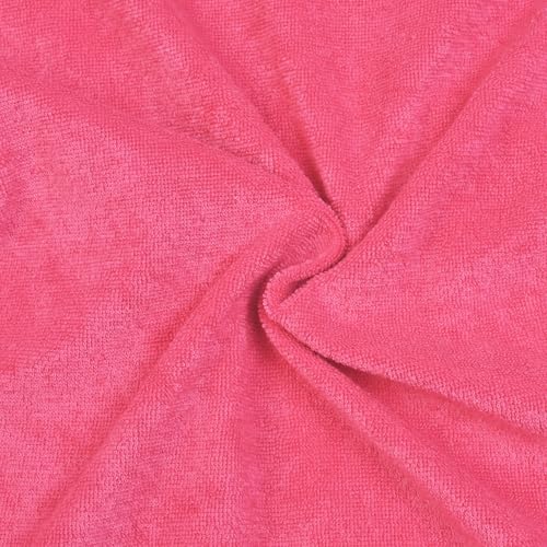 CHILDRENSTAR Girls Swim Cover up Kds Terry Beach Cover-Up Hot Pink Hooded Zip Swimsuit Wraps,Size 8 9 - Image 4