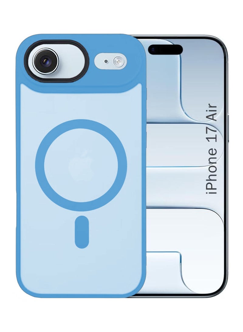 SanHu Magnetic Case Cover for iPhone 17 Air,[Compatible with Magsafe][Mil-Grade Drop Protection] Slim Shockproof Translucent Protective Phone Back Case Cover for iPhone 17 Air, Blue