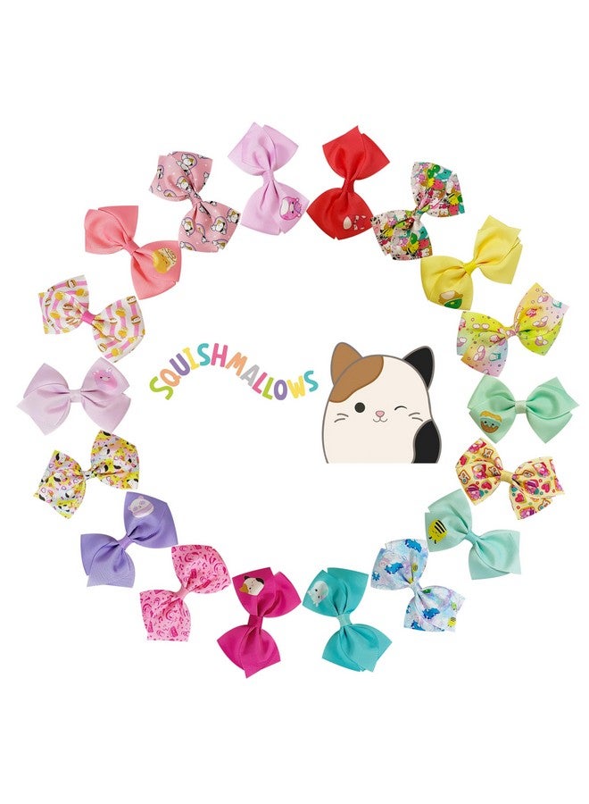 Luv Her Special Squishy Hair Accessory For Girls! 18Pc Hair Bow With Aligator Clips Age 3+ - Image 1