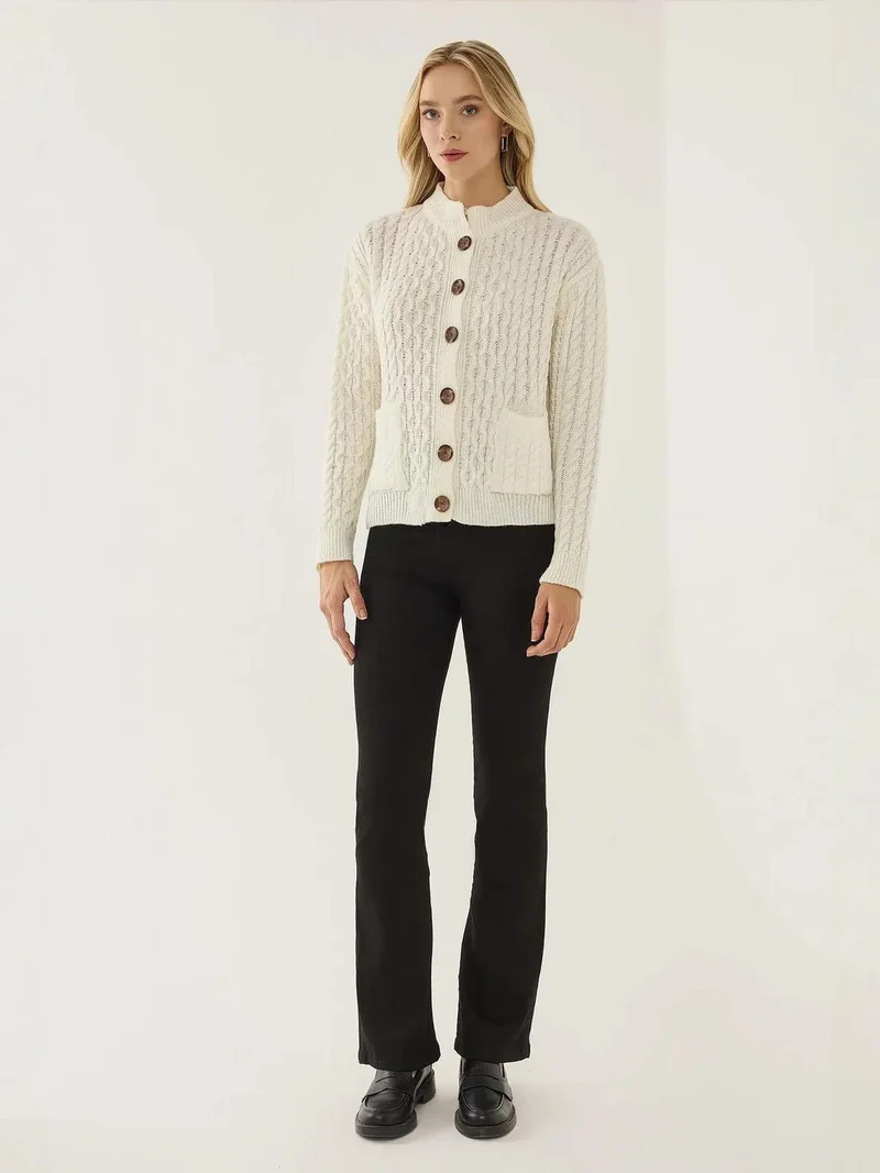 HICCUP Textured Knitwear Cardigan with Buttons