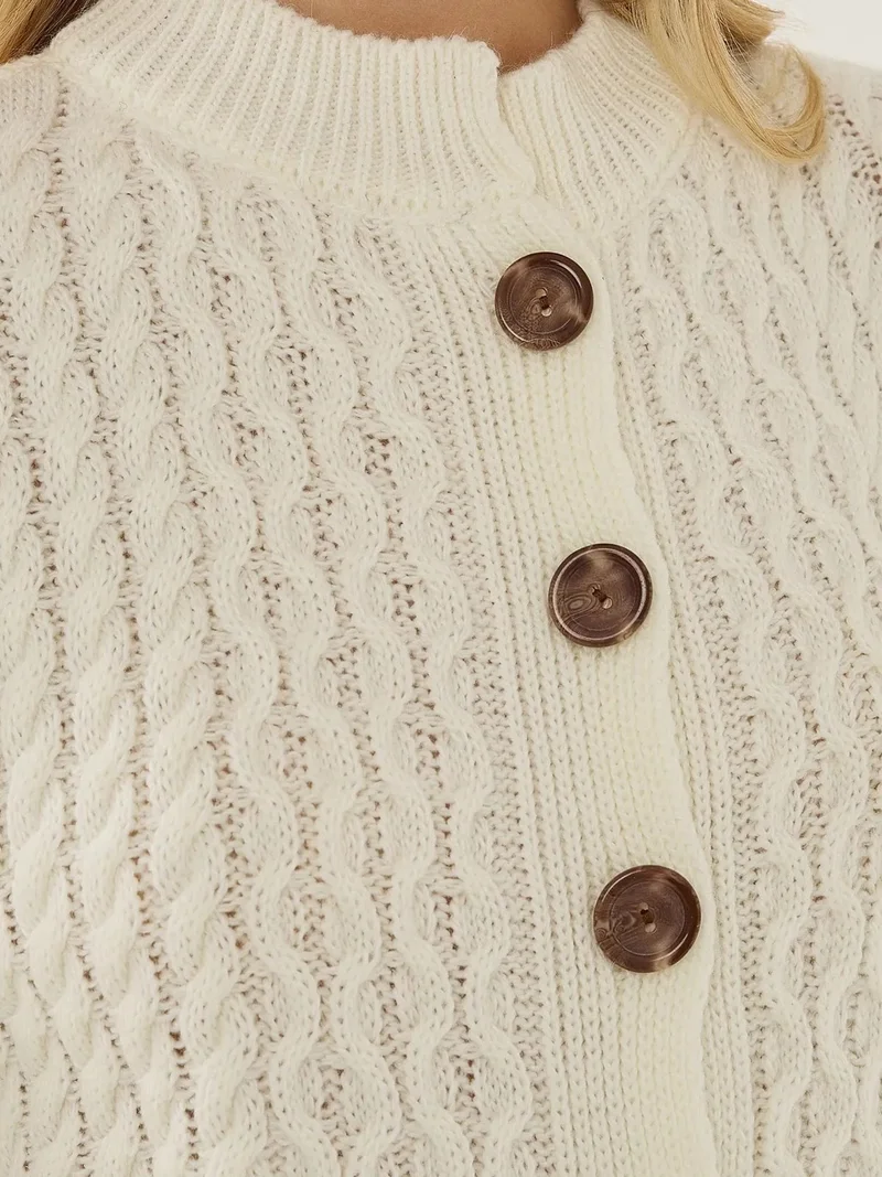 HICCUP Textured Knitwear Cardigan with Buttons