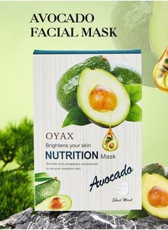 OYAX Facial Sheet Mask Avocado Skin Care Face Masks Overnight Collagen Clarifying Nourishing Firming Beauty Facial Mask Anti-aging Hydrating  - Image 2