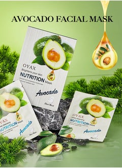 OYAX Facial Sheet Mask Avocado Skin Care Face Masks Overnight Collagen Clarifying Nourishing Firming Beauty Facial Mask Anti-aging Hydrating  - Image 4