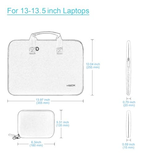 Hseok Laptop Sleeve 13.3-14 inch Case with Small Pouch, Neoprene Computer Bag Compatible with MacBook Pro 14" M4/M3/M2/M1 2025-2021, Mac Air/Pro 13.3" and Most 13-14 inch Notebooks,P02K01 - Image 2