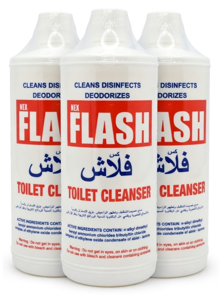 نيكس منظف ​​المراحيض فلاش، عبوة من 3 قطع، سعة 1000 مل - Image 1
