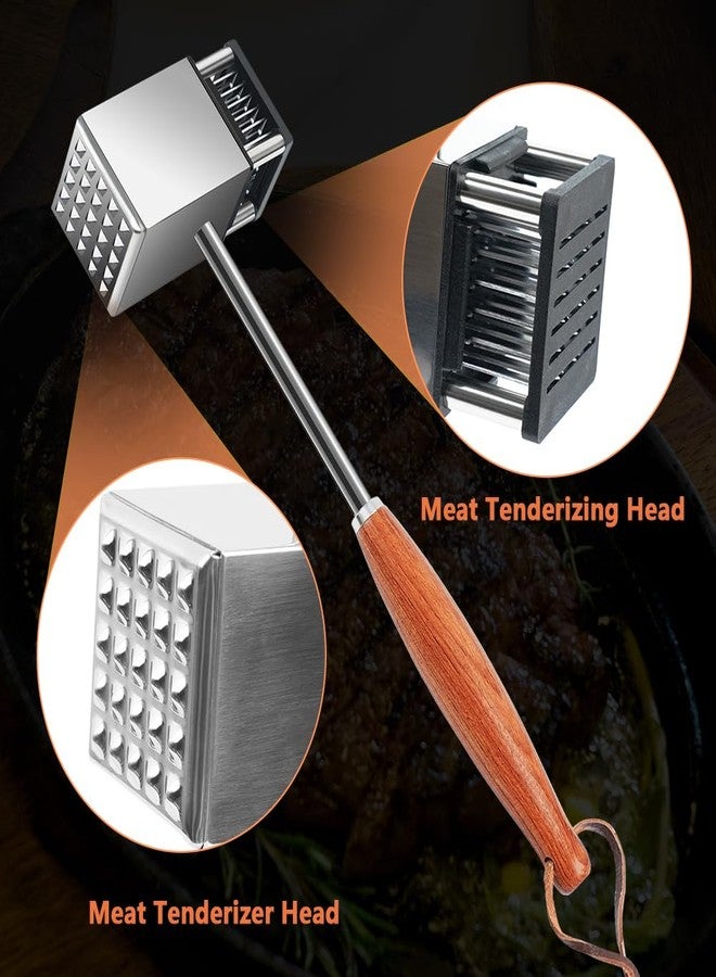 Ecopandy Meat Tenderizer & Meat Hammer 2 in 1, Heavy Duty Manual Hammer Mallet Tool, Ultra Sharp Needle Blades Stainless Steel, Non-slip Premium Rosewood Handle for Tenderizing Steak, Beef, Poultry, Pork - Image 4