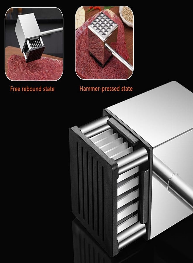 Ecopandy Meat Tenderizer & Meat Hammer 2 in 1, Heavy Duty Manual Hammer Mallet Tool, Ultra Sharp Needle Blades Stainless Steel, Non-slip Premium Rosewood Handle for Tenderizing Steak, Beef, Poultry, Pork - Image 2