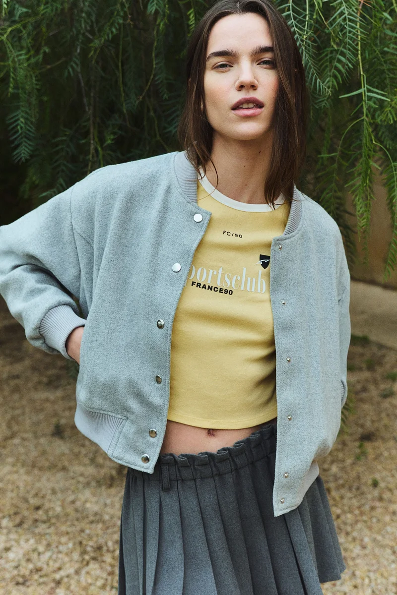اتش اند ام Short printed T-shirt