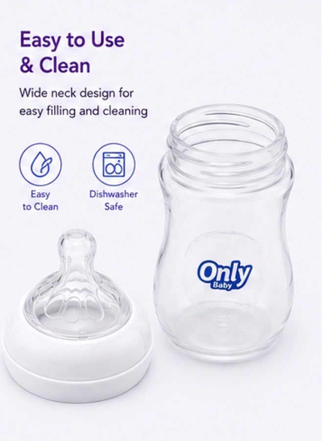 Only Baby Feeding Bottle 125ml , Anti-Colic Baby Bottle for Newborns 0m+, BPA-Free PP with Soft Flexible Slow-Flow Teat (multicolor) - Image 5