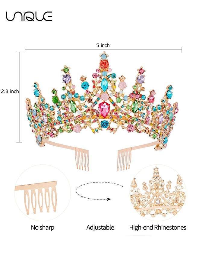 Unique Rainbow Crystal Birthday Crown & Mermaid Belt Set - Women's Birthday Tiara Princess Tiara Birthday Hats Birthday Headbands Party Gifts Birthday Decorations  - Image 2