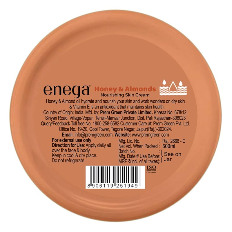 Enega Aloe Vera Honey Almond Skin Soft Fruit MultiVitamins Moisturizing Skin Cream for All Skin Type Men Women And Girls Skin Moisturizing Honey Almond 500 ML Pack Of 1 - Image 4