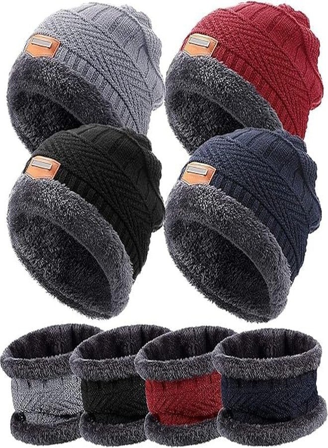 MAKE A WISH Wool Beanie Cap & Muffler for Men & Women - Winter Woolen Set - Soft Black Neck Warmer - Image 1
