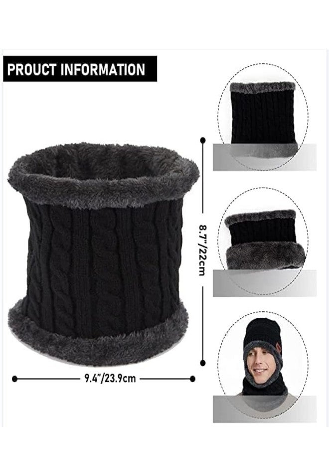 MAKE A WISH Wool Beanie Cap & Muffler for Men & Women - Winter Woolen Set - Soft Black Neck Warmer - Image 4