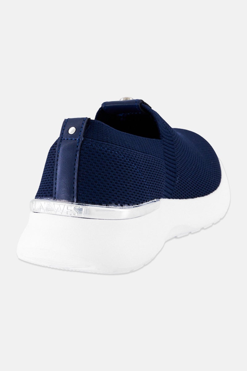NINE WEST Women Afilla Slip On Casual Shoes, Navy - Image 4