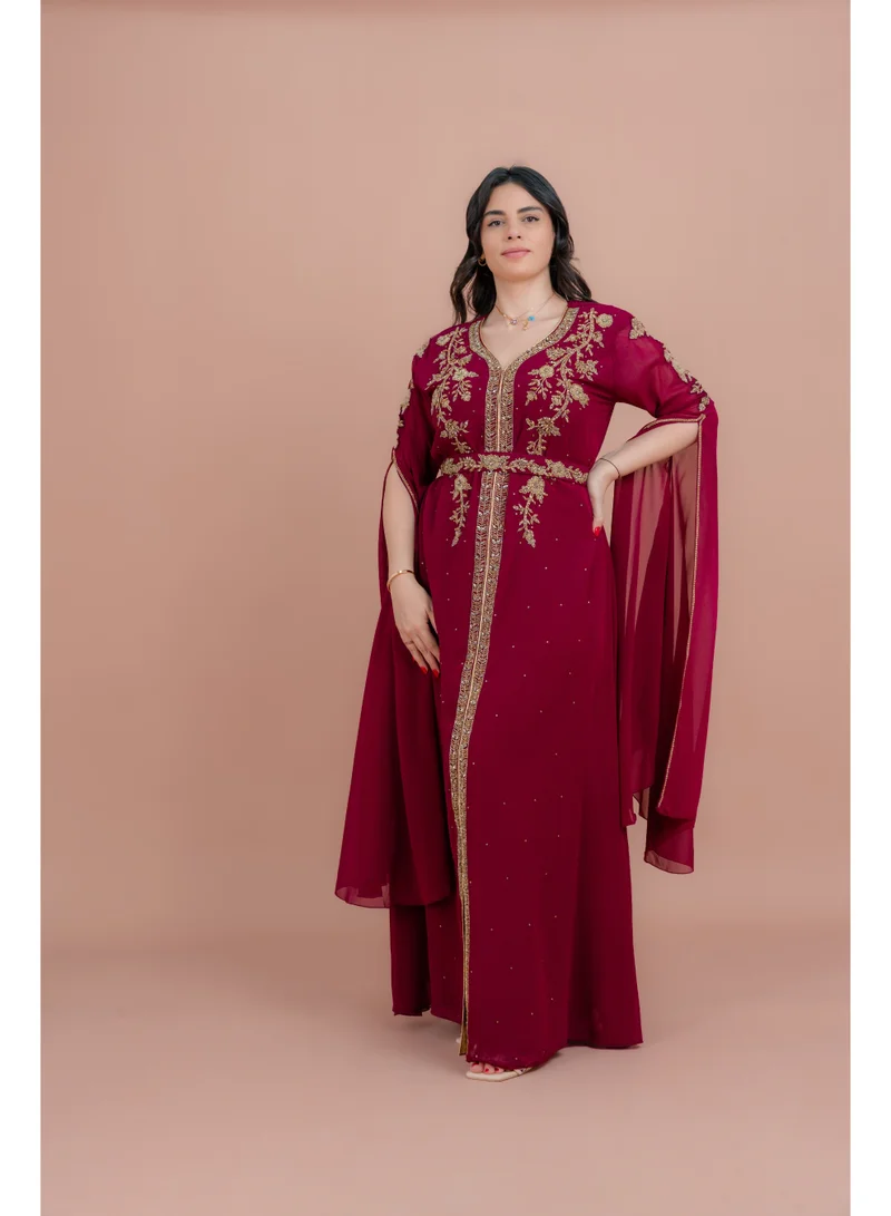 اكسا قفطان أنيق بحزام من قطعتين
