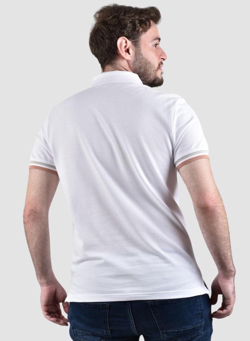 GIORDANO Men's Performance Slim Fit Lion Embroidery Solid Polo - Image 3