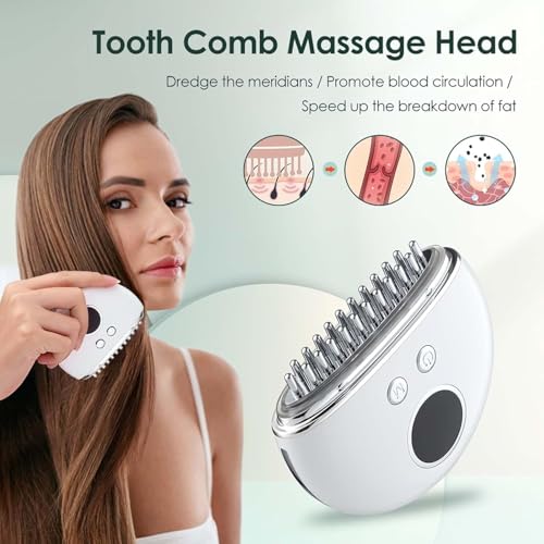XENGVA Portable Facial Massager Tool | Electric Scalp Massager | Vibration and Heating,Ergonomic Multi-Needle Design Massage Tool | Body Pain Relief With 9 Power Strength and 4 Modes | Tooth Comb Massage Head | Wrinkle Remover Machine for Face |(Multi) - Image 5