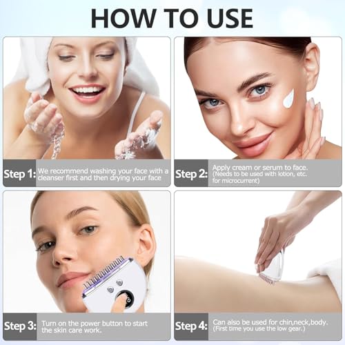 XENGVA Portable Facial Massager Tool | Electric Scalp Massager | Vibration and Heating,Ergonomic Multi-Needle Design Massage Tool | Body Pain Relief With 9 Power Strength and 4 Modes | Tooth Comb Massage Head | Wrinkle Remover Machine for Face |(Multi) - Image 4