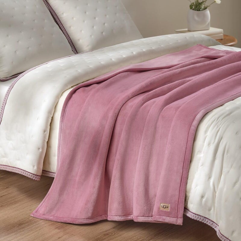 UGG Coco Plush Throw Blanket â€“ Cozy Soft Fleece Heavy Blanket for Couch, Bed or Chair, Housewarming Gift for Women, Bedroom or Living Room Decor, 50" x 70" (Dusty Orchid, Throw) - Image 2