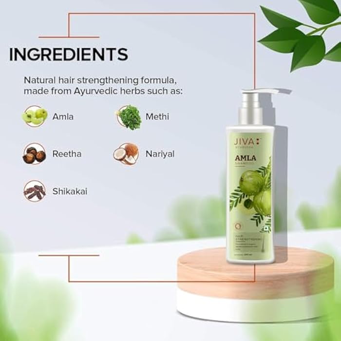 Jiva Ayurveda Amla Shampoo - 200 ml | Herbal Hair Growth Support & Scalp Cleanser | Natural Vitamin C for Stronger Roots & Shine | Sulfate-Free & Paraben-Free | Suitable for All Hair Types - Image 3