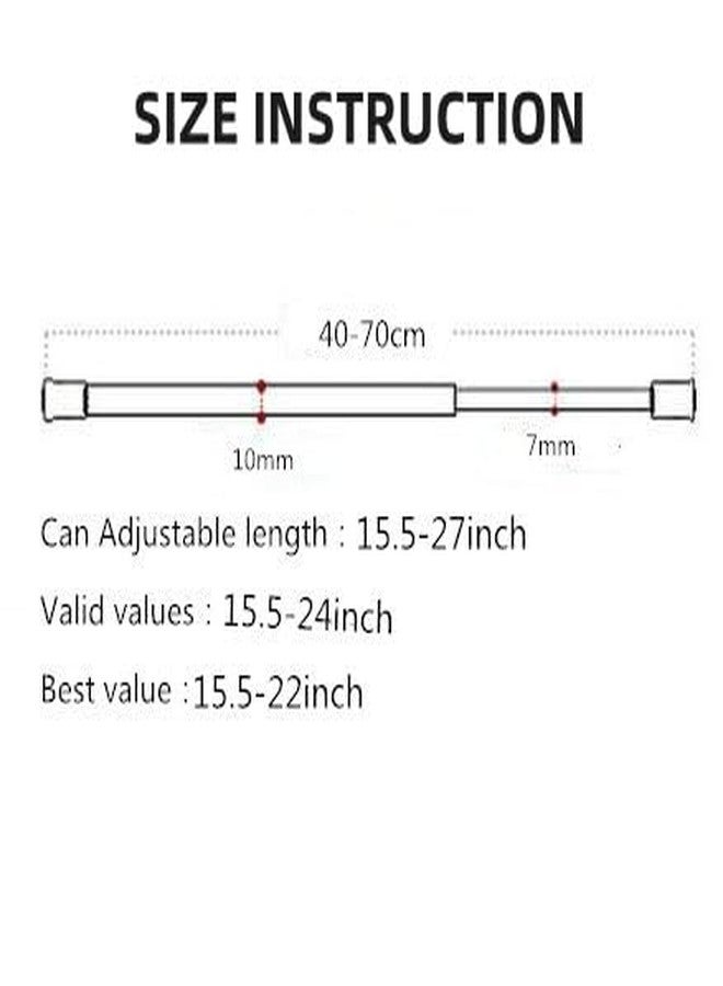 ave split Spring Tension Curtain Rod 6 pcs stretchable No need screw tool Single Rods Max Load bearing 2lb (15.5"-27"white) - Image 2