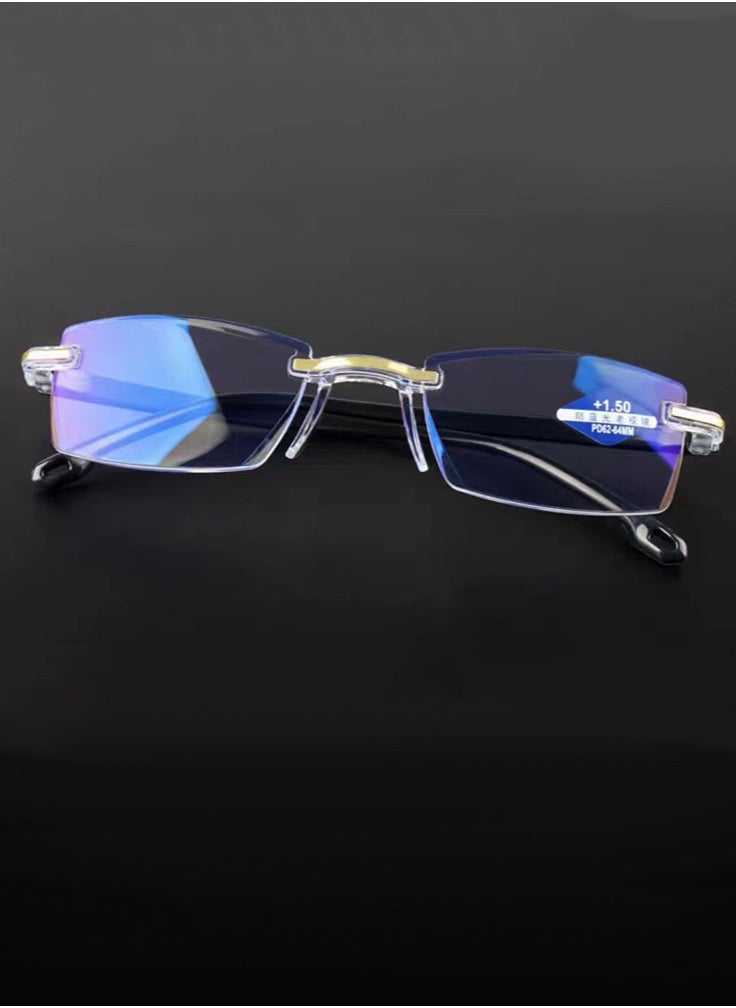 MUSAA - Frameless Reading Glasses Anti-Blue Light Resin HD Reading Glasses for the Elderly - Image 1