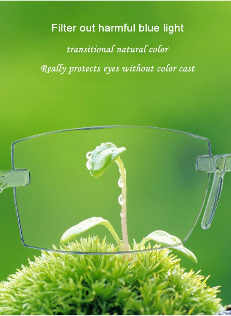 MUSAA - Frameless Reading Glasses Anti-Blue Light Resin HD Reading Glasses for the Elderly - Image 1